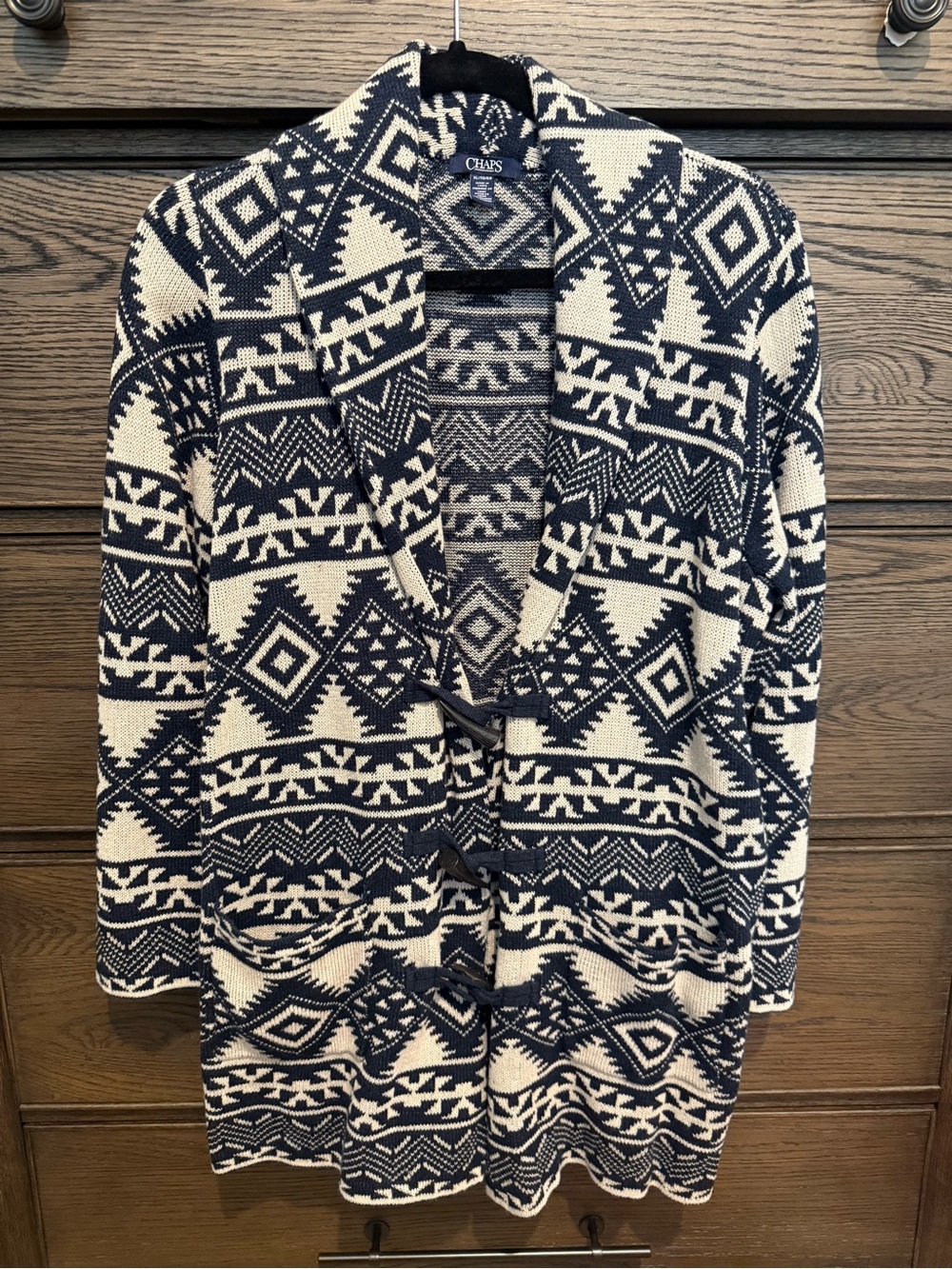 Chaps Women’s Patterned Shawl-Collar Sweater